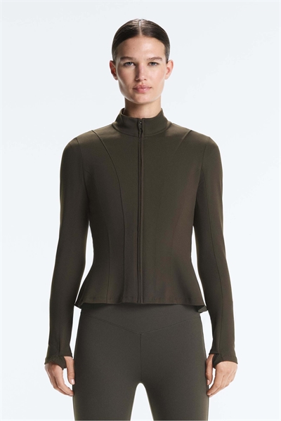 Куртка Evermove с баской коричневого цвета артикул 155768492