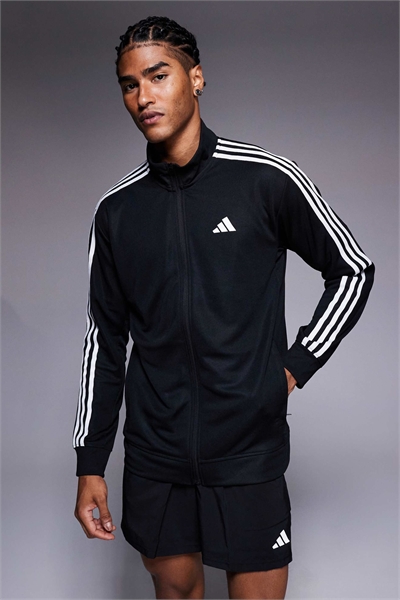 Тренировочная куртка Adidas Training с 3 полосками, черного цвета артикул 142293504