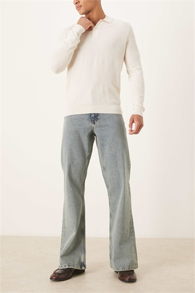 джинсы с широкими расклешенными брючинами артикул 150871246