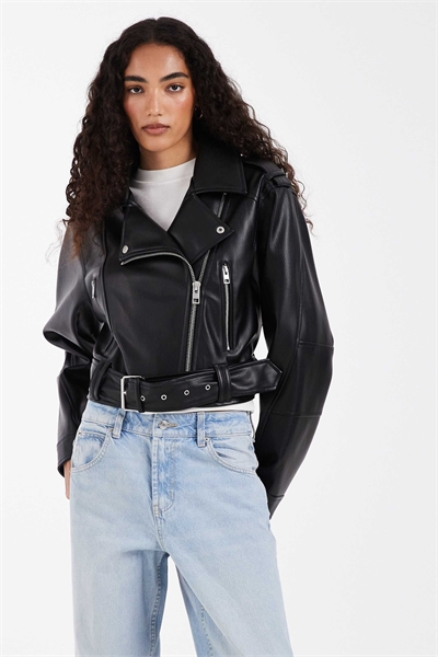 ASOS DESIGN: укороченная кожаная куртка-косуха для высоких артикул 152499603