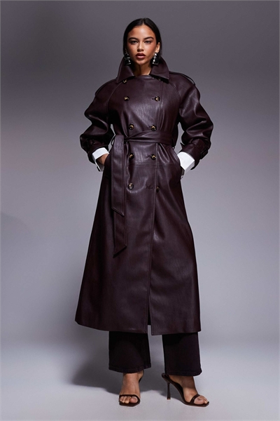 Тренч из искусственной кожи с фактурной поверхностью из коллекции ASOS X THE SOURCED артикул 149148776