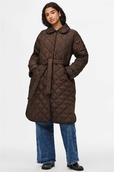 Стеганая куртка цвета горячего шоколада артикул 155101909
