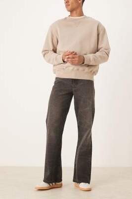 джинсы с широкими расклешенными брючинами артикул 150323741