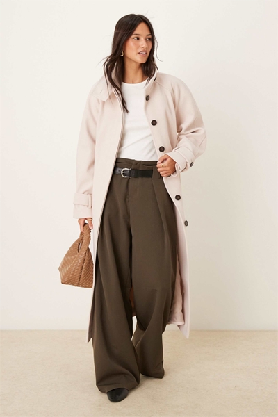 Тренч с воротником-воронкой и удлиненным силуэтом артикул 142116324