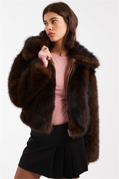 Бомбер с воротником из искусственного меха артикул 143596368