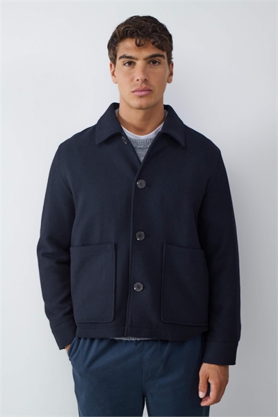 Куртка темно-синего цвета артикул 155494729