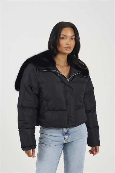 Куртка с утеплителем и капюшоном из искусственного меха артикул 151391900