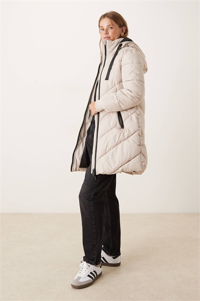 Пальто с капюшоном и утеплителем Chevron, цвет камень артикул 143701907