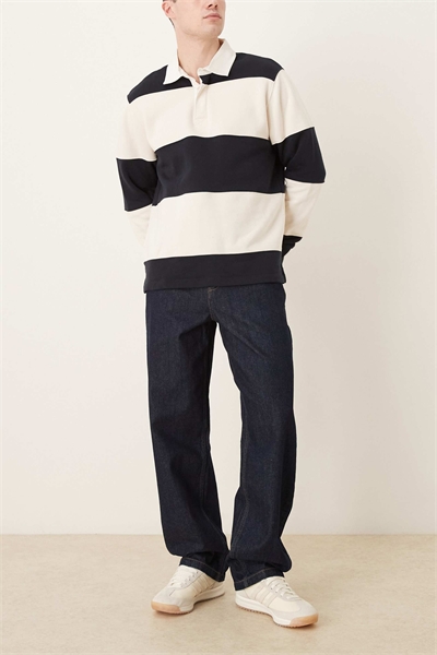 Джинсы свободного кроя цвета индиго с застежкой на пуговицах артикул 154335002