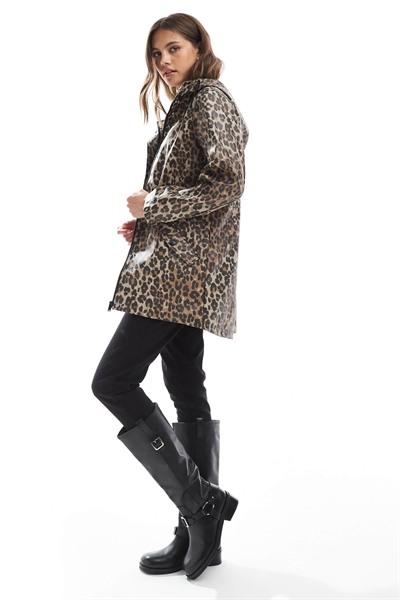 Дождевая куртка с капюшоном и леопардовым принтом артикул 149110949