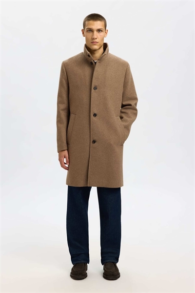 Пальто из шерстяной смеси цвета «павший камень» артикул 154801715