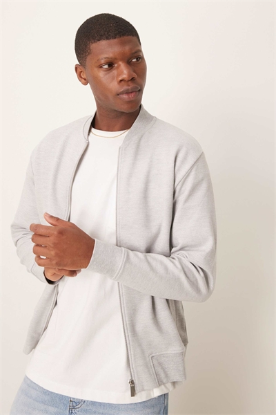 Бомбер из джерси светло-серого цвета артикул 137995883