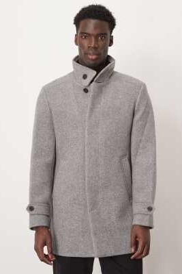 Пальто Reuben с воротником-воронкой серого цвета артикул 135496309