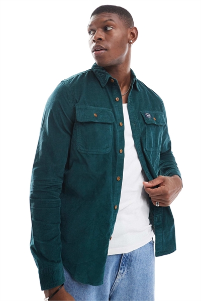 Рубашка из вельвета расслабленного кроя Trailsman, цвет сосново-зеленый артикул 139310598