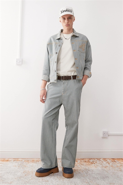 Джинсовый комплект свободного кроя с полосками, многоцветный артикул 147440794