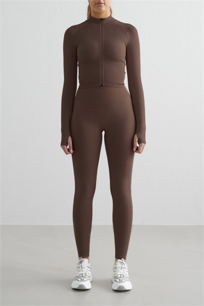 Бесшовная куртка с молнией цвета маккиато артикул 149766408