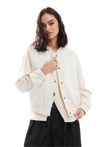 Бомбер с подкладкой, белый цвет артикул 141186177