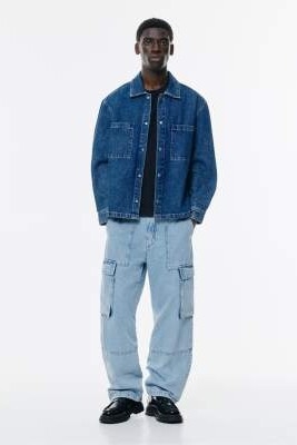 Джинсы-карго свободного кроя артикул 152238507