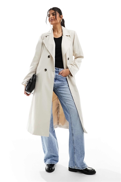 Тренч с поясом, цвет «камень» артикул 133769329