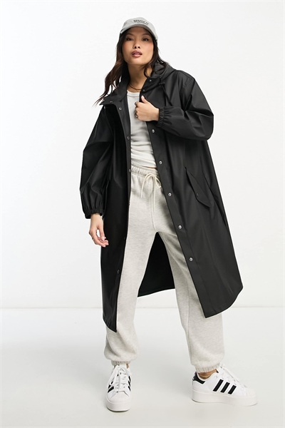 ASOS DESIGN Petite прорезиненное пальто-парка черного цвета артикул 127186608