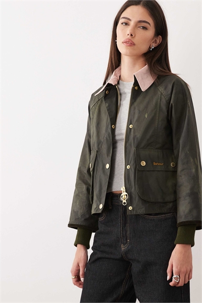 Короткая вощеная куртка Beadnell темно-зеленого цвета артикул 154707739