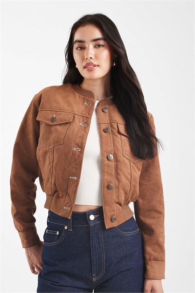 Бомбер из искусственной замши «София» артикул 149108236