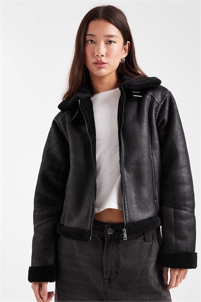 Укороченная куртка-авиатор артикул 151341193