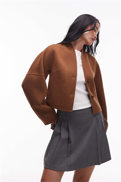 Шерстяная куртка с высоким воротником артикул 149319227