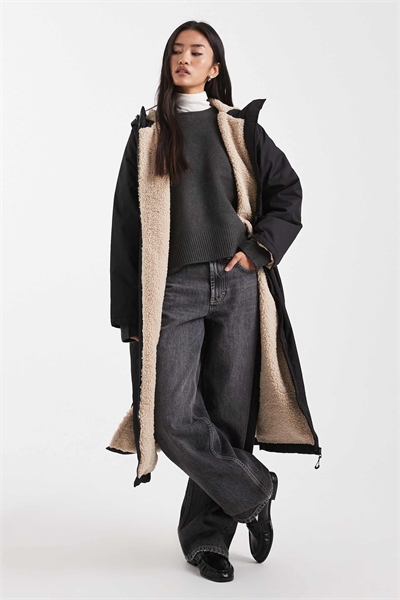 Дождевик с длинным покроем и флисовой подкладкой артикул 142325395