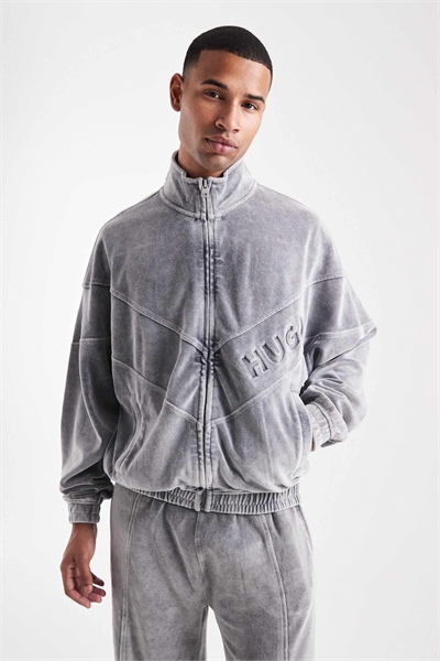 Оверсайз-куртка с логотипом Delso, выполненная в технике кислотного окрашивания, угольно-серого цвета артикул 148447982