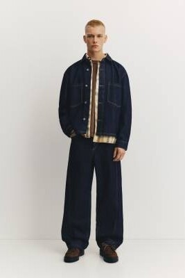 Джинсы свободного кроя со швами артикул 155320464