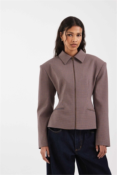 Пиджак с застежкой-молнией и затягивающимся поясом артикул 154214329