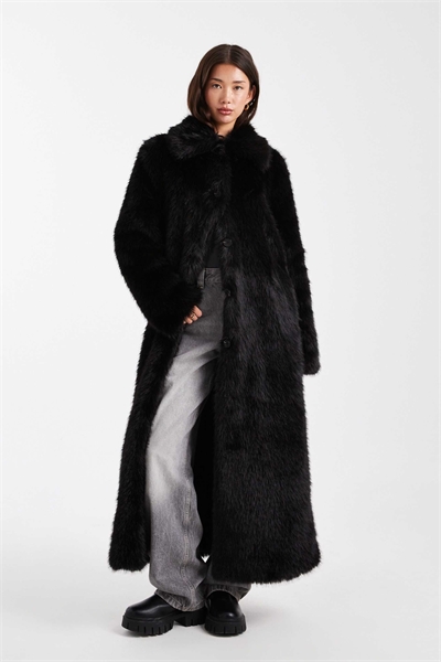 Пальто-кардиган из искусственного меха с длинным подолом артикул 147898869