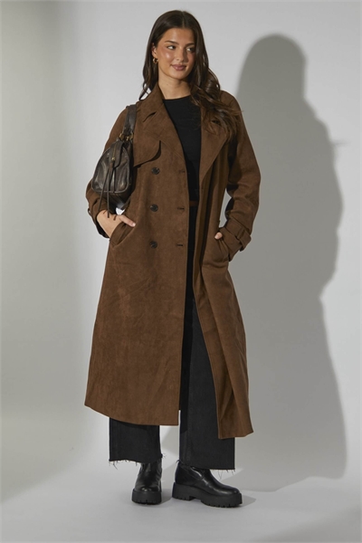 Тренч из искусственной замши артикул 153096997