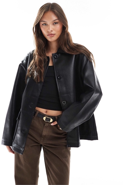 Куртка Харрингтон под кожу артикул 142042957