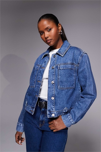 Джинсовая куртка с карманами артикул 155536270