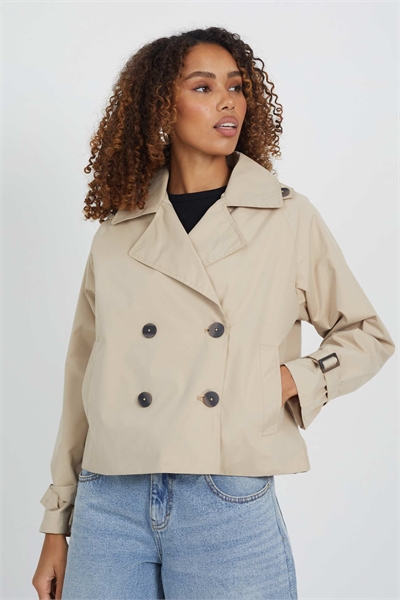 Короткий тренч с двойной застежкой артикул 151112093