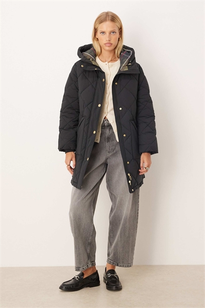Пуховик Kailyn черного цвета с подкладкой из шотландской клетчатой ткани артикул 149963373