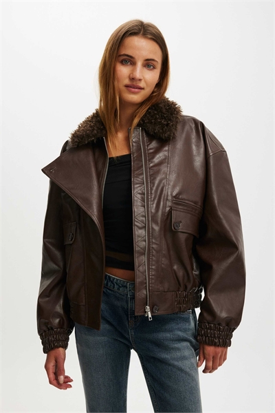 Бомбер из искусственной кожи Darcy артикул 154753818