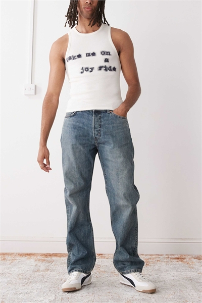 Джинсы свободного кроя с прямыми брючинами артикул 149293294