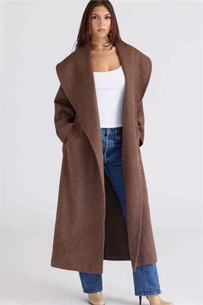 Пальто с воротником-шалькой из шерсти Cocoon артикул 154401633