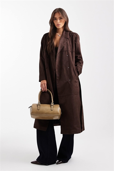Тренч из искусственной замши артикул 149726071