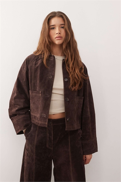Куртка-тракер прямого кроя из натуральной замши co-ord артикул 149997713