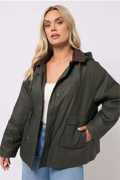 Вощеная парка зеленого цвета артикул 154017381