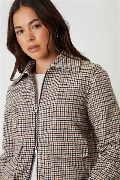 Жакет из искусственной шерсти в клетку «гусиная лапка» артикул 152719374