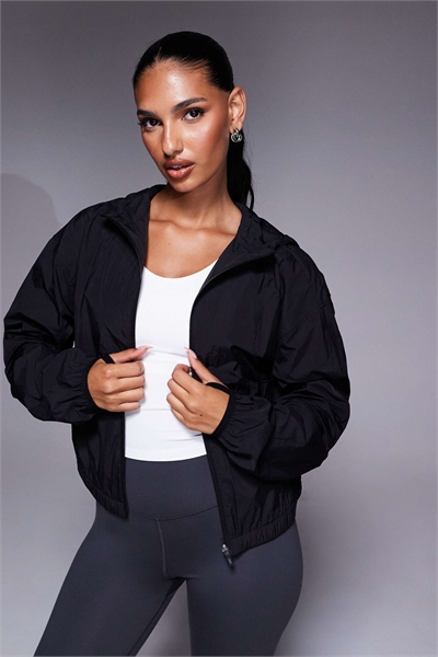 Короткая тканая беговая куртка с капюшоном артикул 147510249