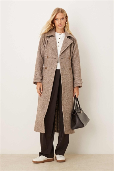 Тренч из шерсти с поясом артикул 149142456