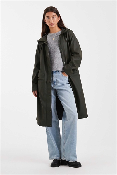 Длинный плащ с капюшоном цвета торфа артикул 149660086