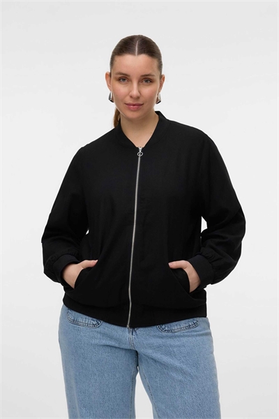 Бомбер черного цвета артикул 147241500