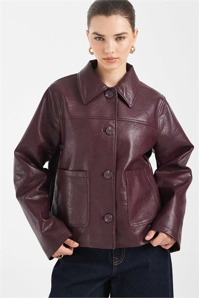 Куртка Харрингтон под кожу артикул 152418015